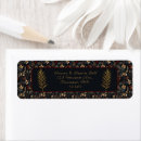 Search for black gold floral return address labels Merry christmas