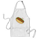 Search for hot dog with mustard aprons Food