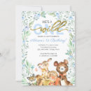 Search for wild animals birthday invitations Pink