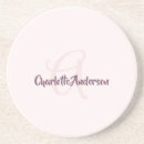 Search for pink coasters Monogrammed