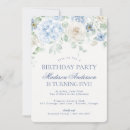 Search for blue hydrangea birthday invitations For her
