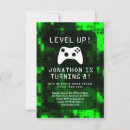 Search for video game truck birthday invitations Green