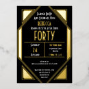 Search for black and gold 40th birthday invitations Glam