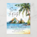 Search for beach wedding save the date postcards Palm tree