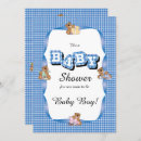 Search for blue bear baby shower invitations Adorable