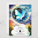 Search for blue butterfly birthday invitations Boy