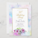 Search for gold border birthday invitations Flowers