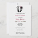 Search for baby footprints invitations Pink