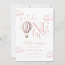 Search for hot air balloon 1st birthday invitations Pink