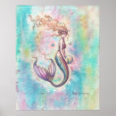 Search for mermaid posters Watercolor