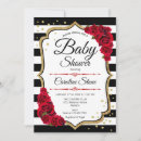 Search for red and gold baby shower invitations For her