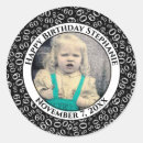 Search for birthday with photo stickers Black white