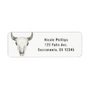 Search for bull skull return address labels Rustic