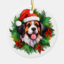 Search for saint bernard dog christmas tree decorations Santa