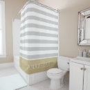 Search for gray and white stripe shower curtains Monogrammed