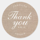 Search for burlap wedding stickers Thank you