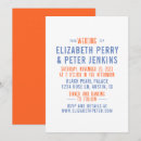 Search for blue and orange wedding invitations Colourful