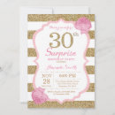 Search for glamour 30th birthday invitations Gold glitter