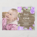 Search for purple 1st birthday invitations Girl birthday party