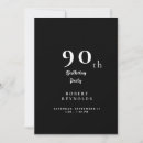 Search for mans 90th birthday invitations Black