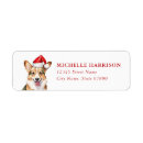 Search for christmas dog return address labels Red