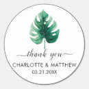 Search for tropical leaf wedding stickers Green