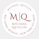 Search for masculine monogram return address labels Minimalist