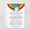 Search for unicorn rainbow colours invitations Colourful