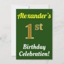 Search for green 1st birthday invitations Simple