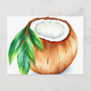 Search for coconuts postcards Watercolor