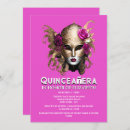 Search for black hot pink quinceanera invitations Masquerade