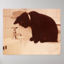 Search for cat bathroom posters Black