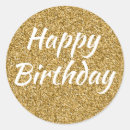Search for gold happy birthday stickers White