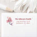 Search for mermaid birthday party return address labels Pink