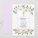 Search for lavender christening invitations Watercolor flowers