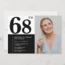 Search for 68th birthday invitations Black and white