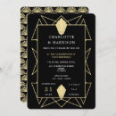 Search for art deco wedding invitations Black gold