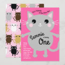 Search for kitty 1st birthday invitations Cat