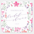 Search for purple bridal shower stickers Watercolor flowers
