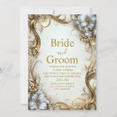Search for golden frame wedding invitations Ivory