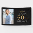 Search for happy 50th birthday banners Black and gold