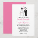 Search for cartoon bride and groom wedding invitations Illustration