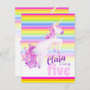 Search for unicorn 5th birthday invitations Five