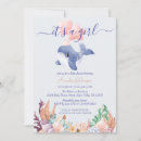 Search for watercolor whale baby shower invitations Under the sea