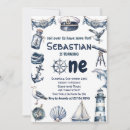 Search for nautical boy 1st birthday invitations Sea
