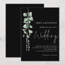 Search for black and sage wedding invitations Eucalyptus