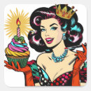 Search for vintage cupcake stickers Birthday