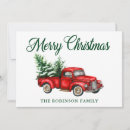 Search for vintage red truck christmas cards Red and green