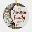 Search for snowman family christmas tree decorations Rustic