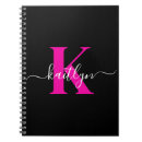 Search for pink notebooks Script typography